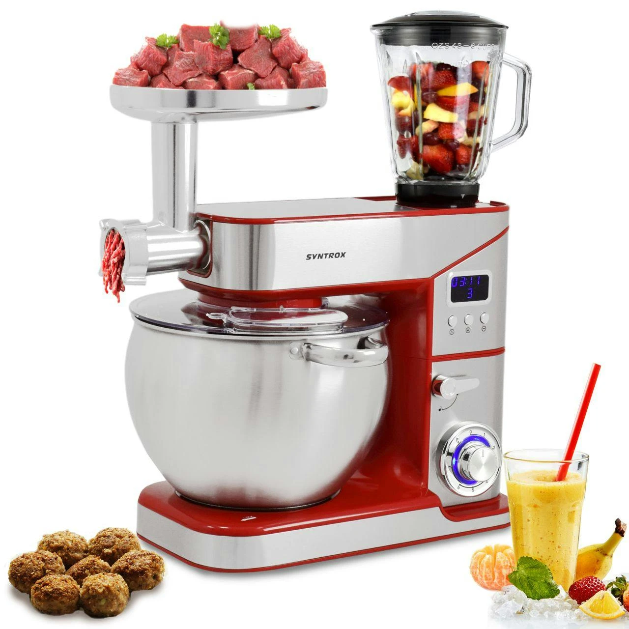 Küchenmaschine Paris Edelstahl 12 Liter Küchengerät & Fleischwolf – Bild 4