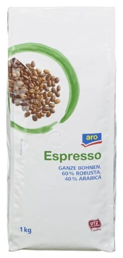Aro Kaffeebohnen Espresso Robusta Arabica (1 Kg)