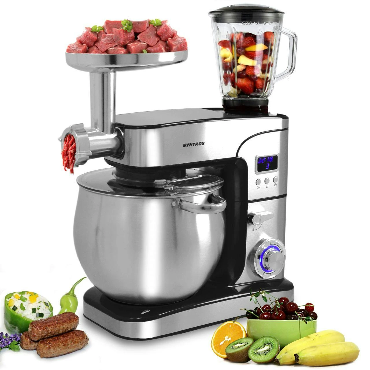 Küchenmaschine Paris Edelstahl 12 Liter Küchengerät & Fleischwolf – Bild 2