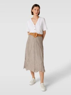 Apricot Midirock Mit Viskose-Anteil - Taupe