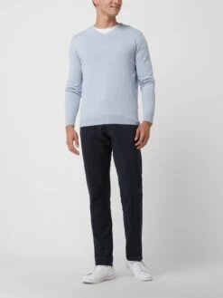 MCNEAL Regular Fit Hose Aus Leinenmischung - Marineblau