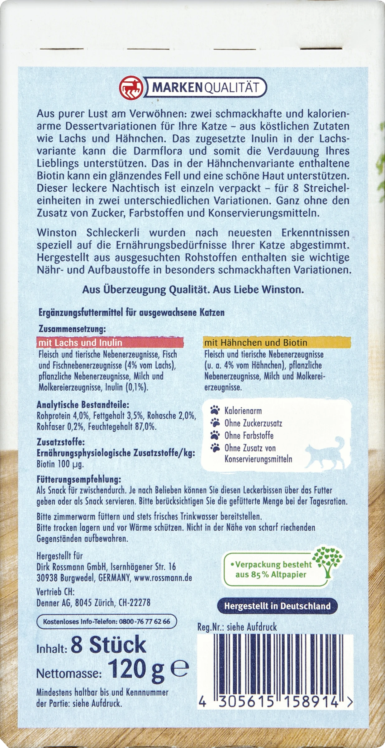 2x4 Schleckerli Mit Lachs & Inulin, Mit Hähnchen & Biotin – Bild 2