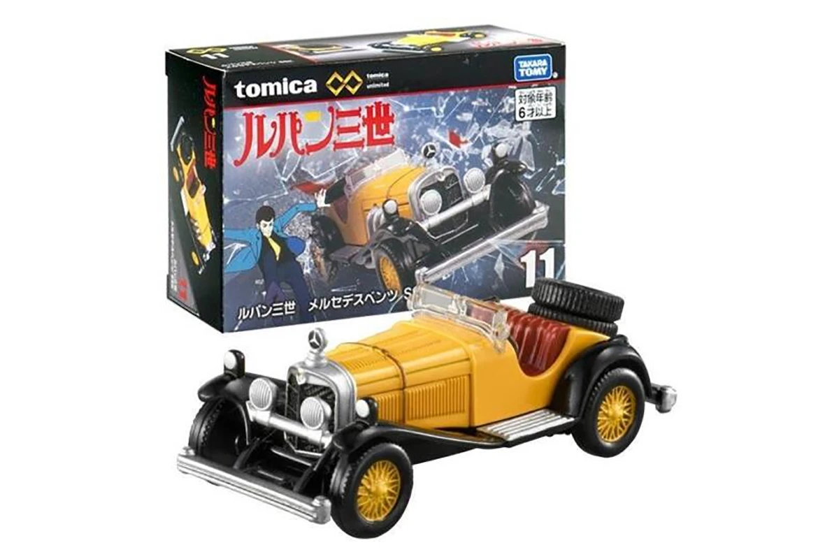 Tomica Premium Unlimited 11 Mercedes Benz SSK "Lupin The 3rd" Gelb/schwarz Maßstab Ca. 1:64 Modellau – Bild 7