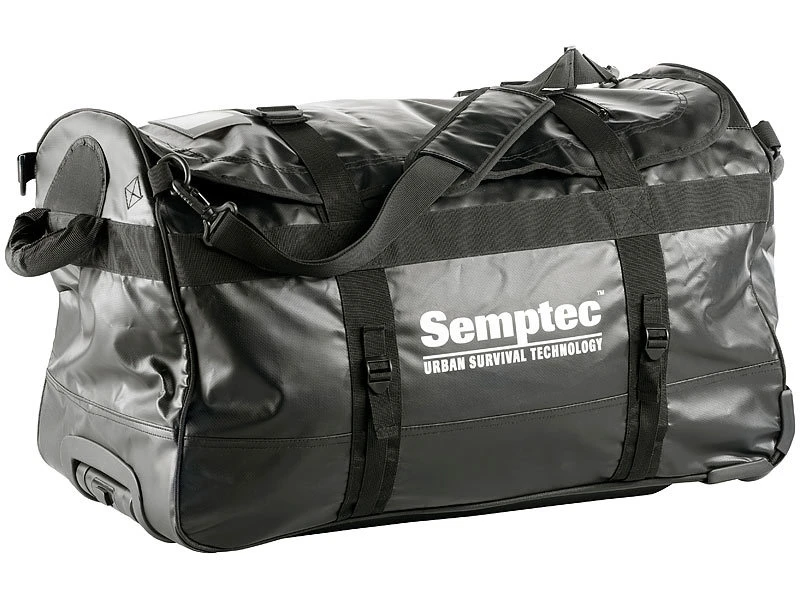 Semptec Reisetrolley Lkw Plane:2in1-Trolley-Reisetasche Aus Reißfester Lkw-Plane, 100 L