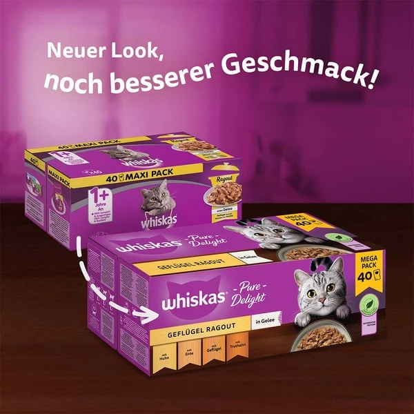 Whiskas Pure Delight Multipack Geflügel Ragout In Gelee 40x85g – Bild 5